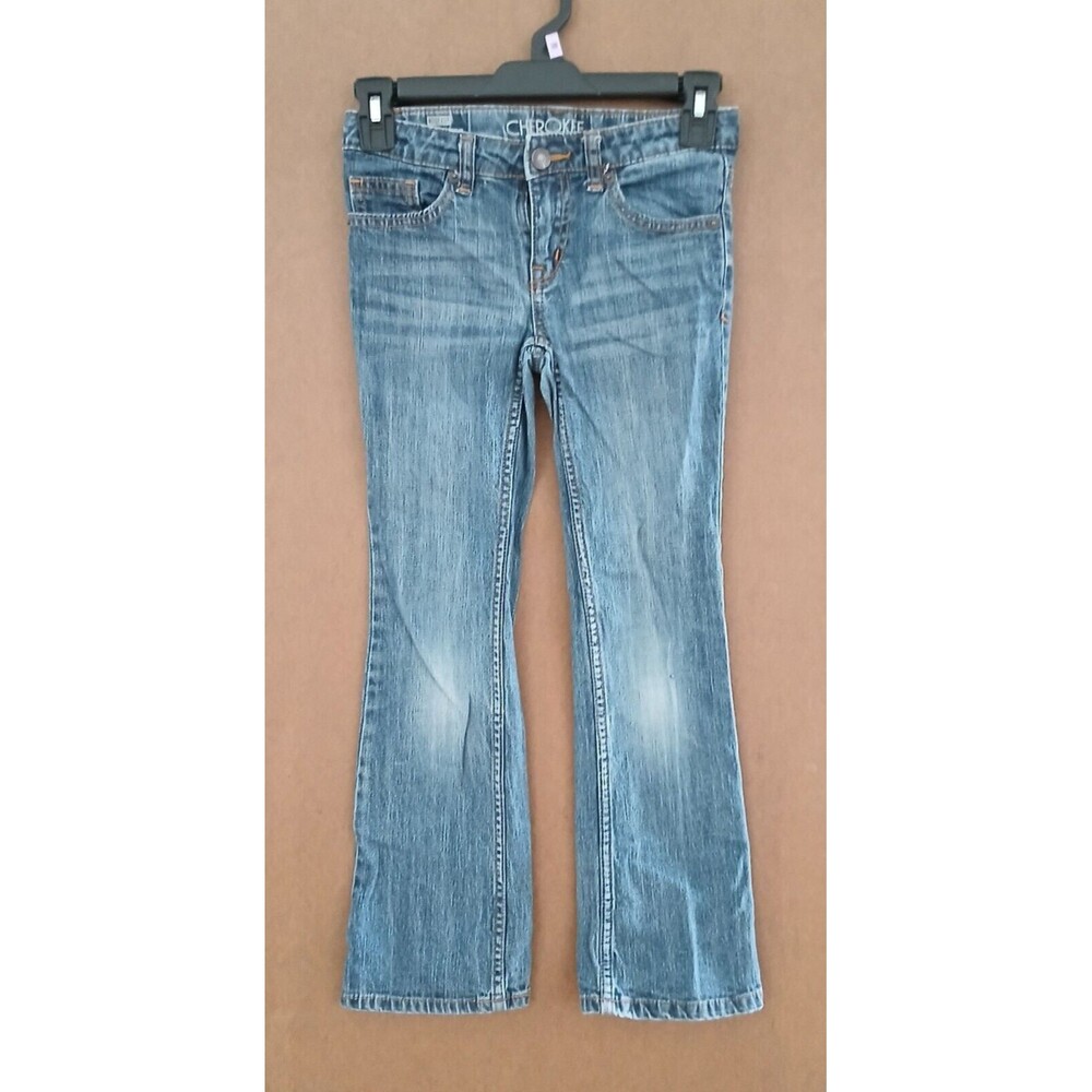 Cherokee Girls Denim Jeans Bootcut Sz8 Blue Wash Pockets Casual Fashion Jeans